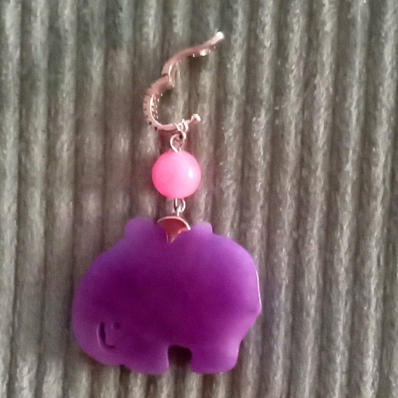BURMESE PINK JADE, MULTI GEM ELEPHANT ENHANCER BEAD NECKLACE - Picture 3 of 5